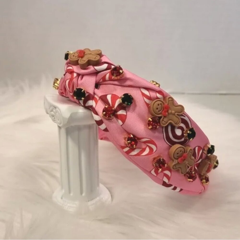 GINGERBREAD CANDY CANE RHINESTONE CHRISTMAS HEADBAND
